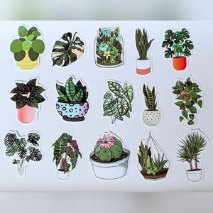 🌿  plant lady🌿 ☘️ plants Stickers waterproof, 15 different styles